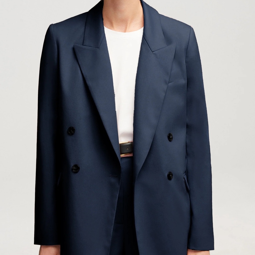 Theory Midnight Blue Double-Breasted Blazer